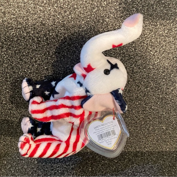 NWT Vintage “Righty 2000” Beanie Baby.Date of birth 7/4/2000. Plastic tag holder - Picture 5 of 16